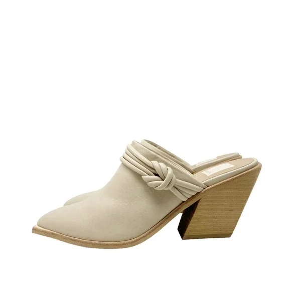 NEW Dolce Vita Sita Mules Sand Nubuck Off White Size 7.5 - Picture 7 of 13